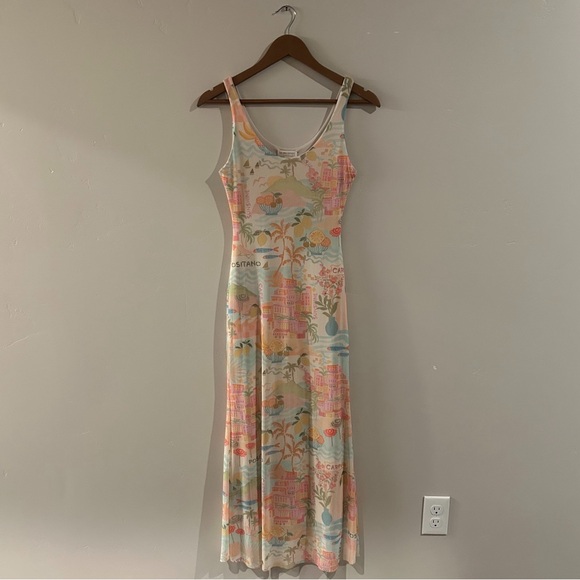 t.j.maxx | see you monday mesh lined midi dress in greece multicolor ↷ - Picture 11 of 14